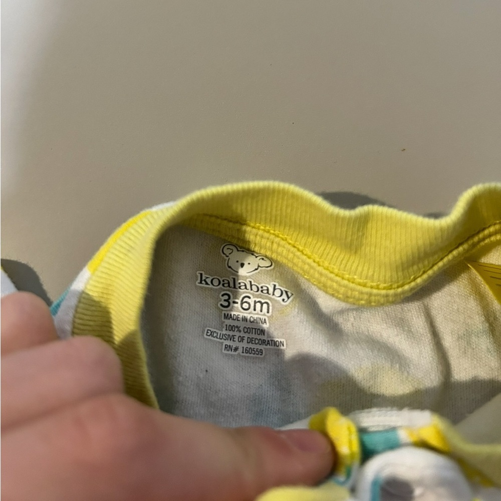 Koala Kids Lemon Pattern Footie 3-6M - Picture 2 of 4